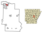 Lonoke County Arkansas Incorporated and Unincorporated areas Austin Highlighted 0502860